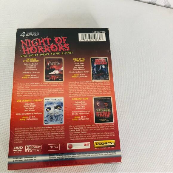 Night of Horrors 4-Film Collection (DVD, 2003, 2-Disc Set) NEW Factory Sealed! - Picture 2 of 3